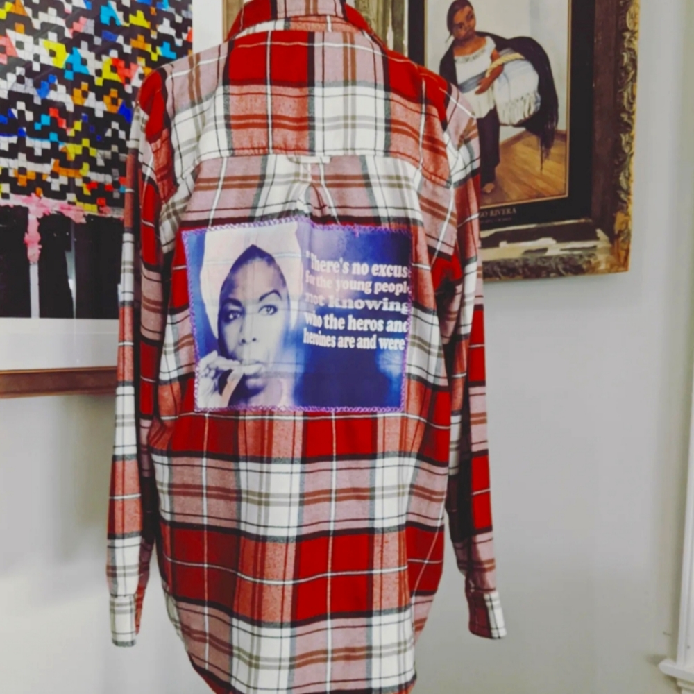 Upcycled women's flannel shirt